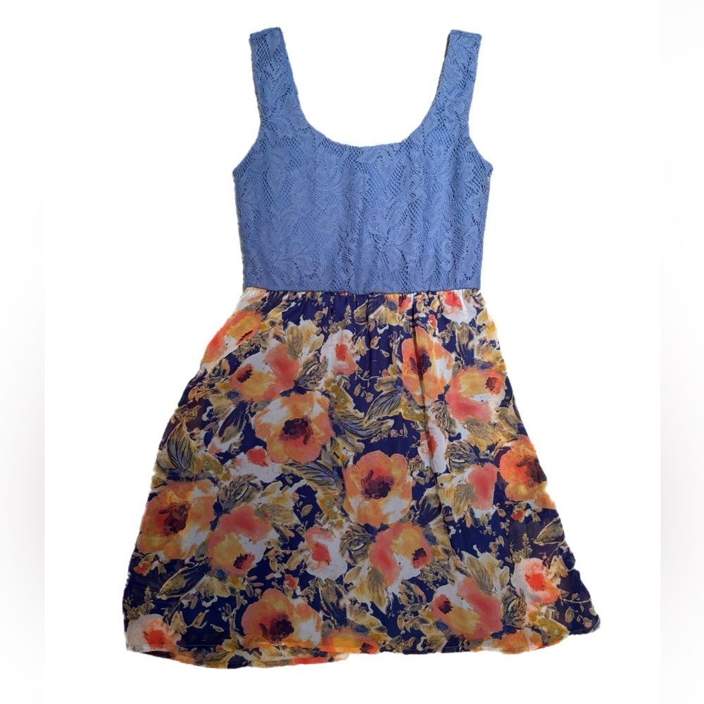 Lace Top Floral Print Summer Dress size XS